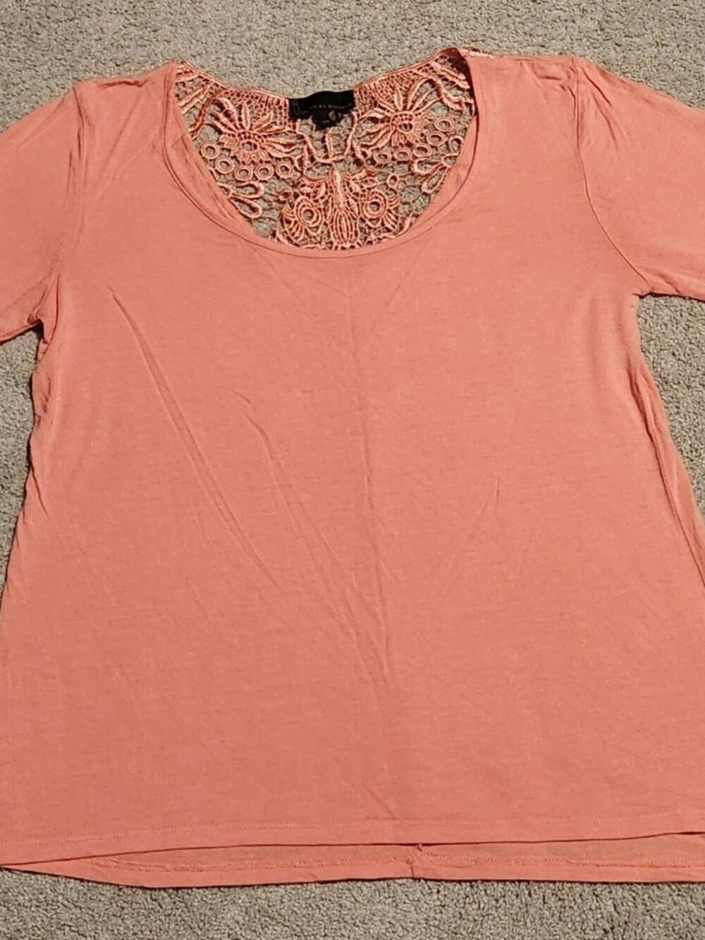 i Jeans by Buffalo crocheted back long-sleeve scoop neck top